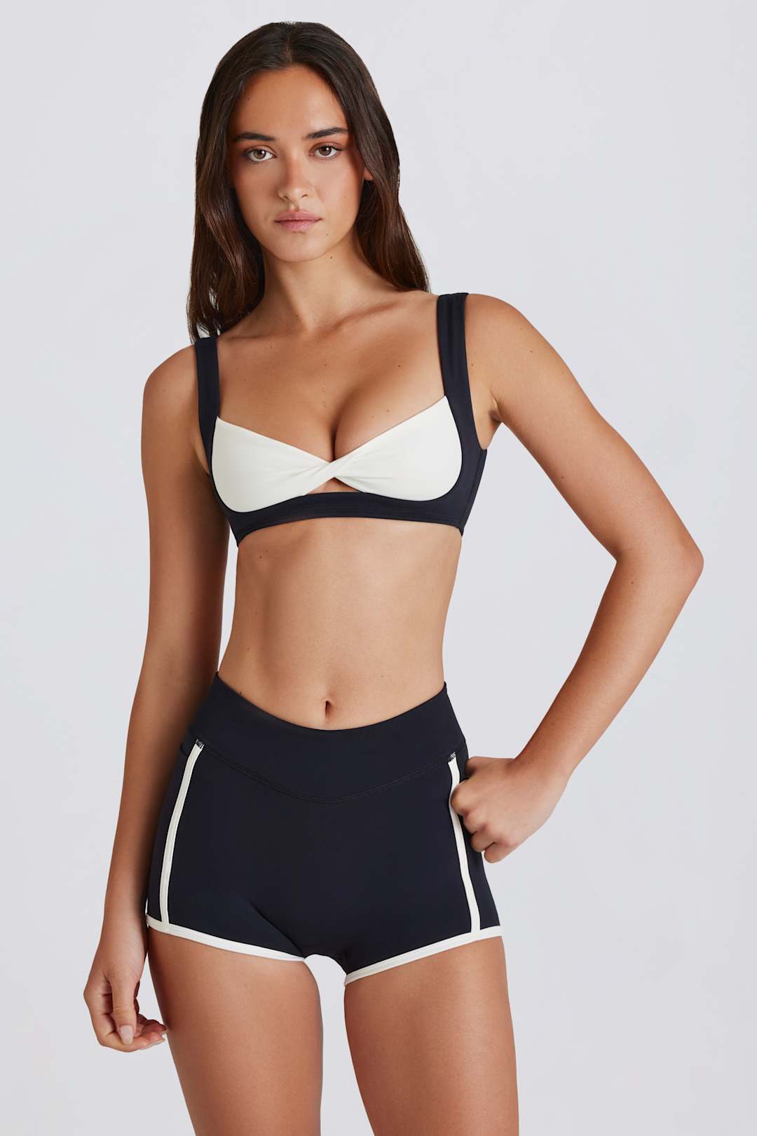 Soft Active Contrast Mini Shorts in Dark Red