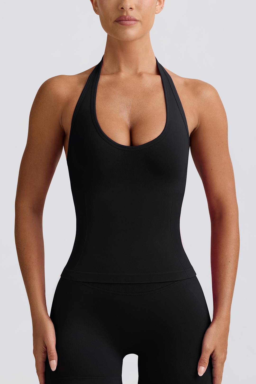 Define Luxe Halterneck Tank Top in White