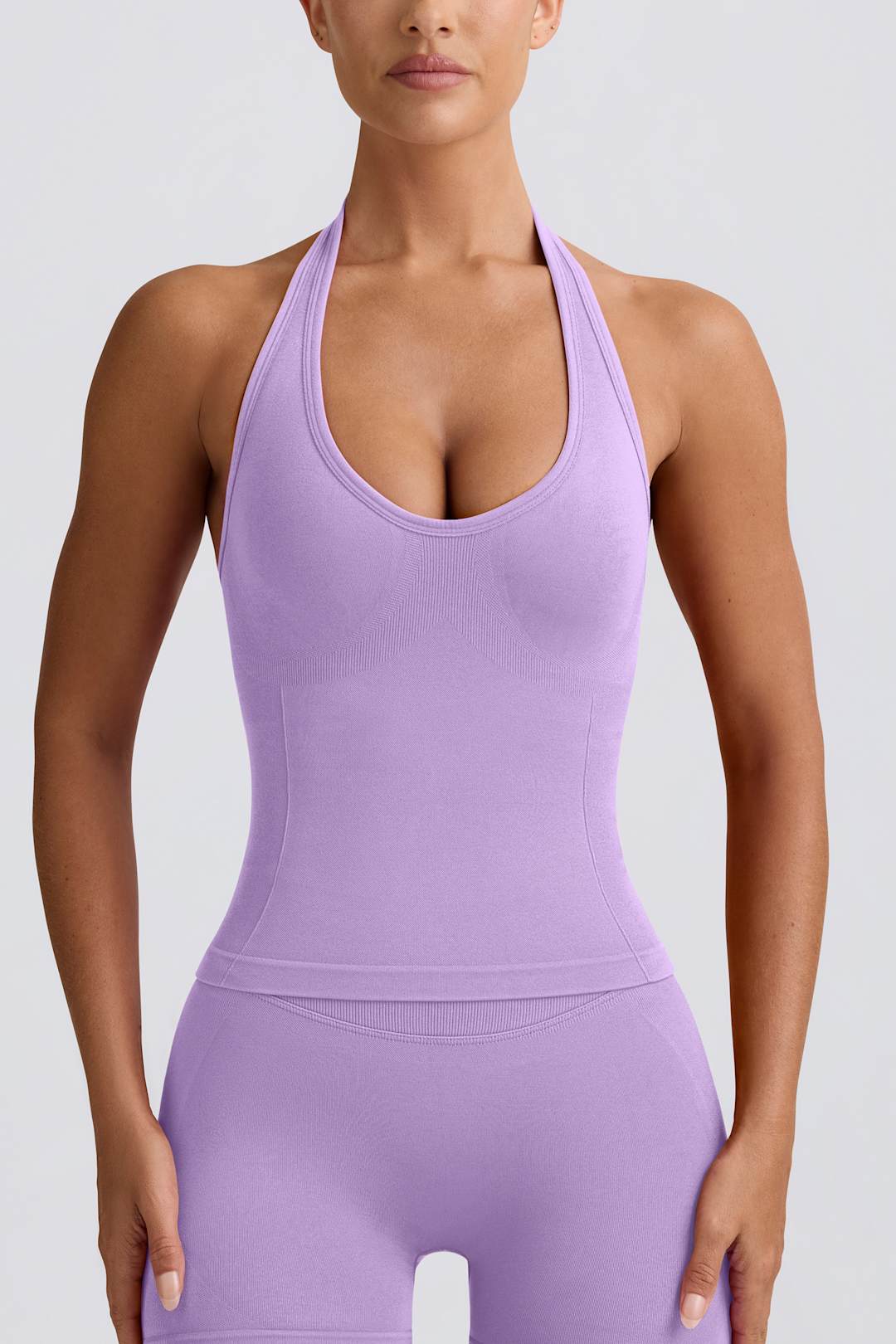 Define Luxe Halterneck Tank Top in White