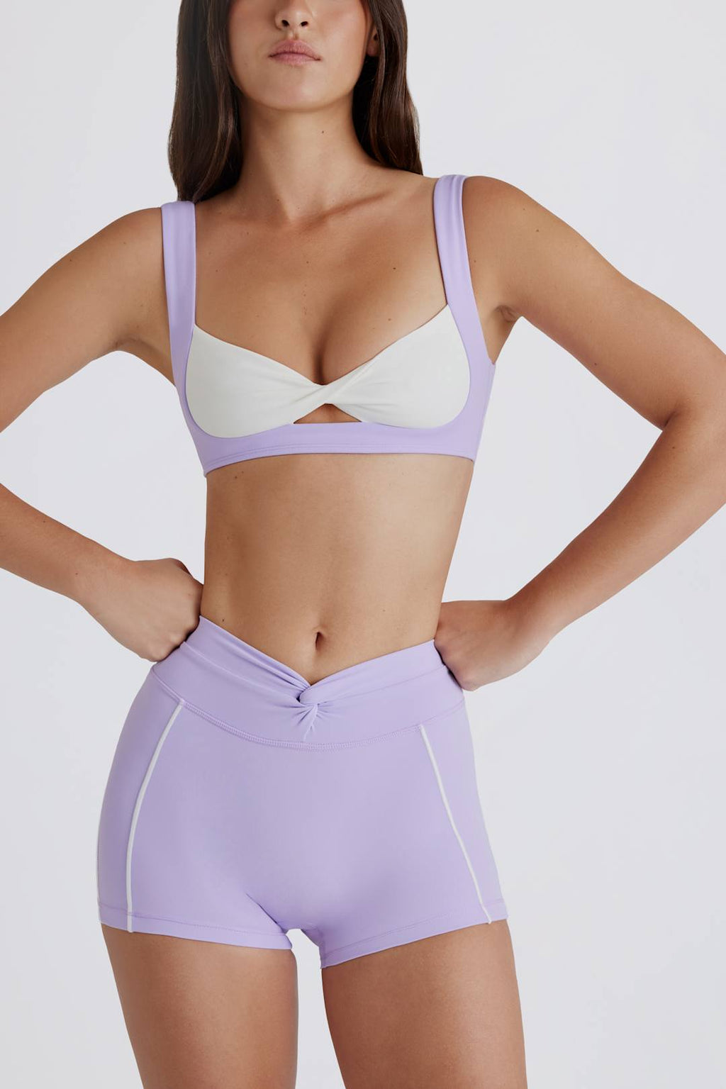 Soft Active Twist-Front Sports Bra in Lemon