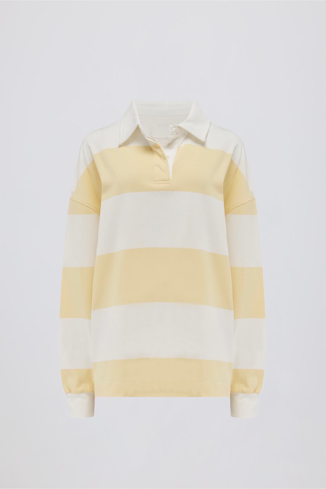 Striped Oversized Long-Sleeve T-Shirt in Dark Red
